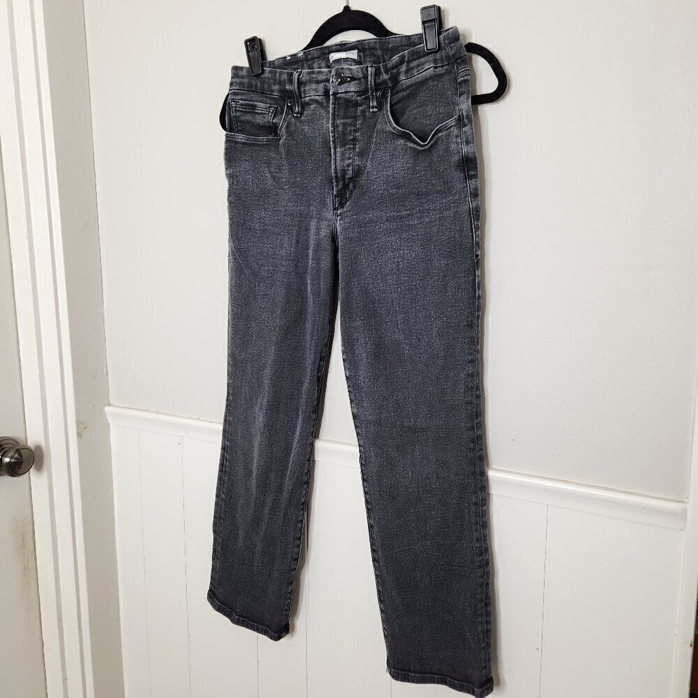 GOOD AMERICAN Good Legs Faded Black Skinny Jeans